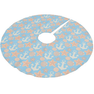 Jupon De Sapin En Polyester Brossé Motif nautique en pastel