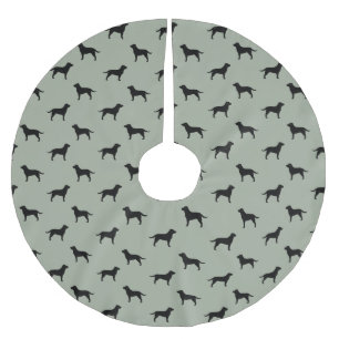 Jupon De Sapin En Polyester Brossé Motif noir de silhouettes de labrador retriever