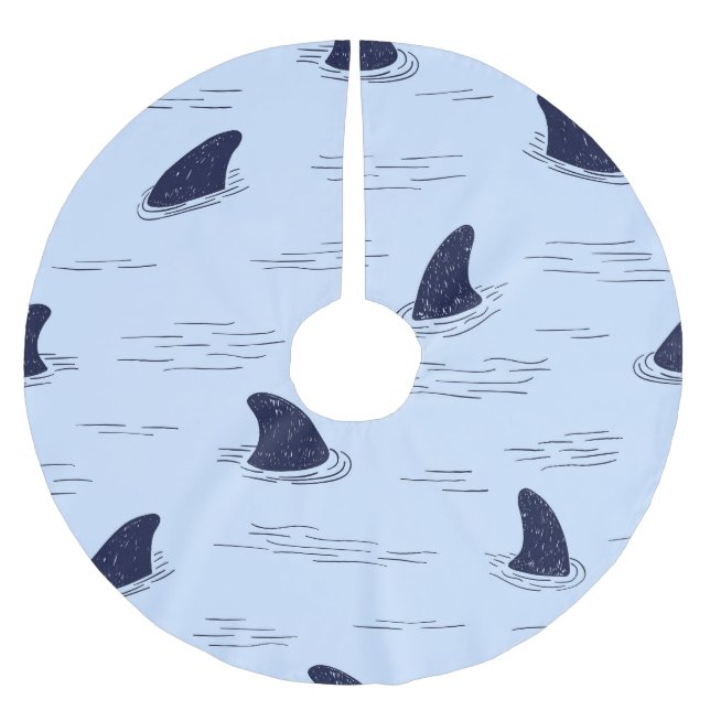 Jupon De Sapin En Polyester Brossé Motif Océan fin requin (Devant)