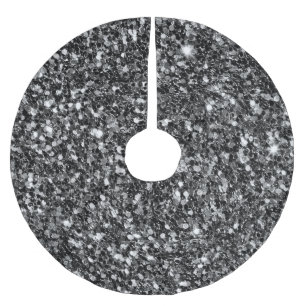 Jupon De Sapin En Polyester Brossé Motif Parties scintillant noir