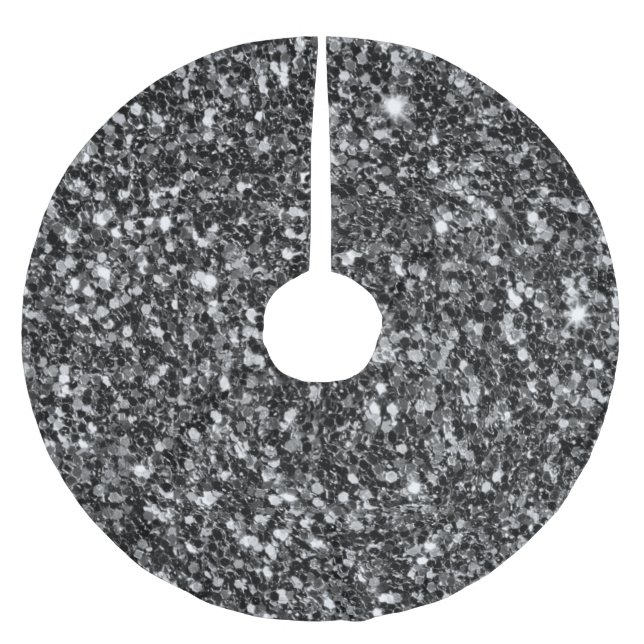 Jupon De Sapin En Polyester Brossé Motif Parties scintillant noir (Devant)