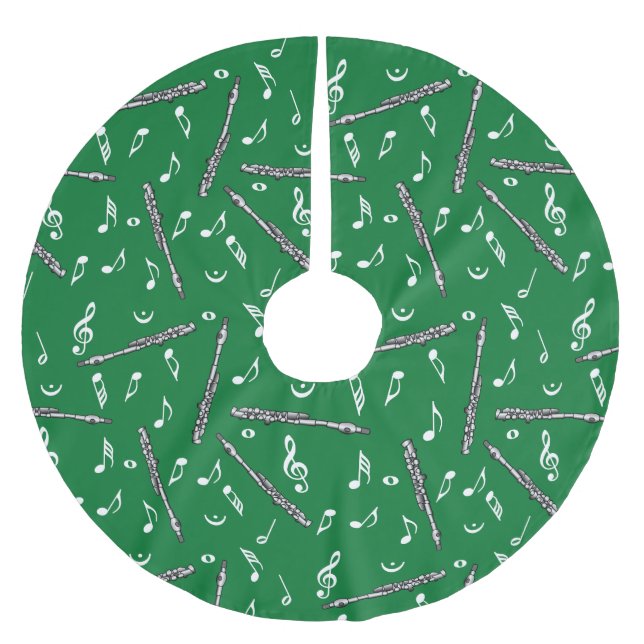 Jupon De Sapin En Polyester Brossé Motif Piccolo Music Note (Devant)