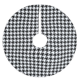 Jupon De Sapin En Polyester Brossé Motif Pied-de-Poule Noir Blanc