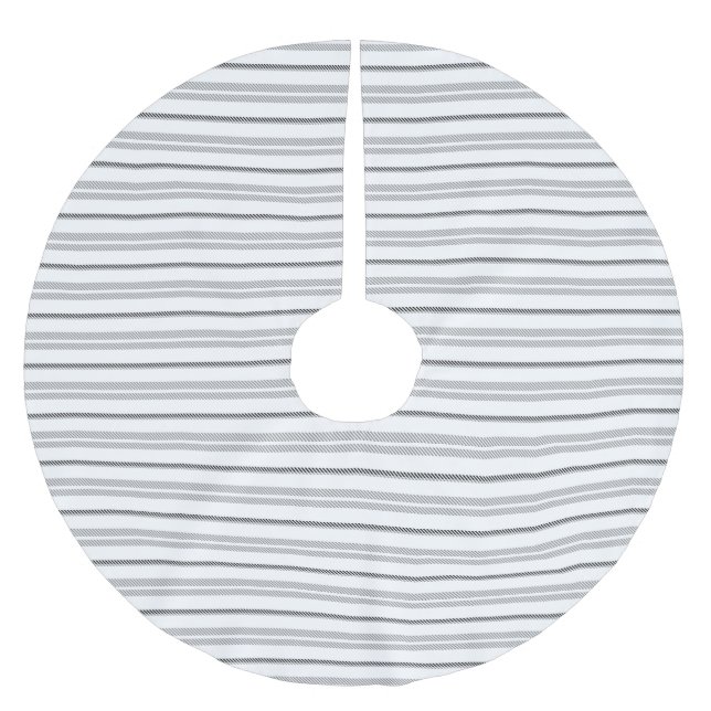 Jupon De Sapin En Polyester Brossé Motif rayé graphique blanc moderne noir (Devant)