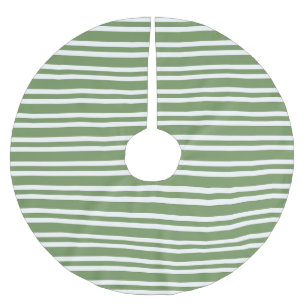 Jupon De Sapin En Polyester Brossé Motif rayures vertes blanches