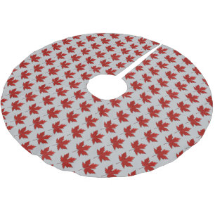 Jupon De Sapin En Polyester Brossé Motif Red Maple Leaf