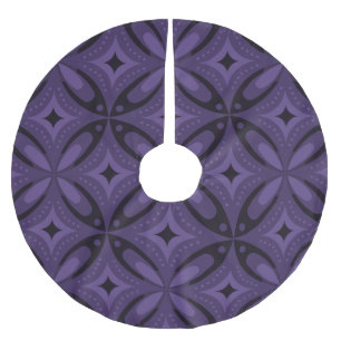 Jupon De Sapin En Polyester Brossé Motif Rétro de Couleur Violet Foncé