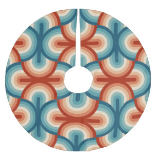 Jupon De Sapin En Polyester Brossé Motif Retro Summer Rainbow Stripes