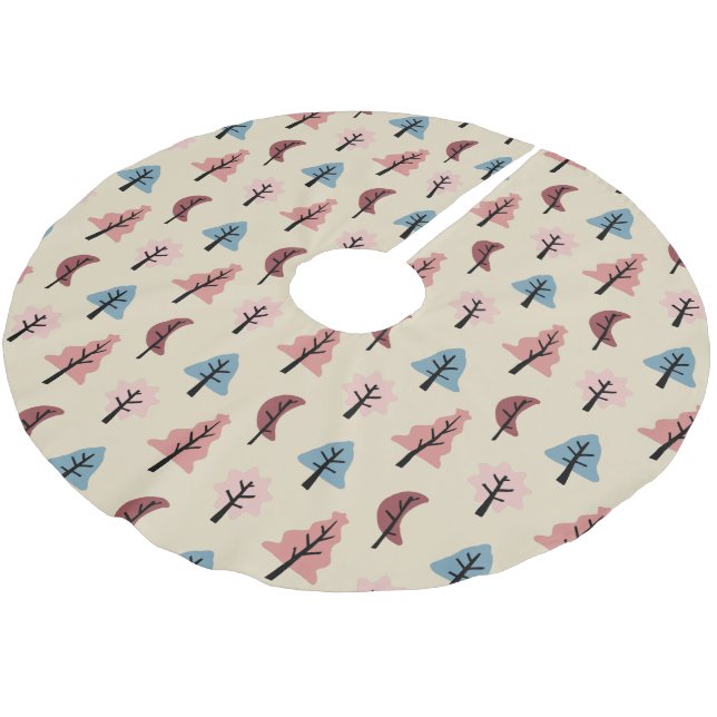 Jupon De Sapin En Polyester Brossé Motif rose pastel de l'arbre de cuisine (Angle)