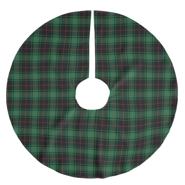 Jupon De Sapin En Polyester Brossé Motif rustique rouge rouge tartan noir (Devant)