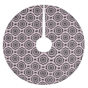 Jupon De Sapin En Polyester Brossé Motif sans couture de fleurs roses et noires