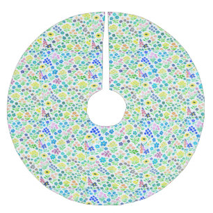 Jupon De Sapin En Polyester Brossé Motif sans couture de fleurs sauvages minimaliste 