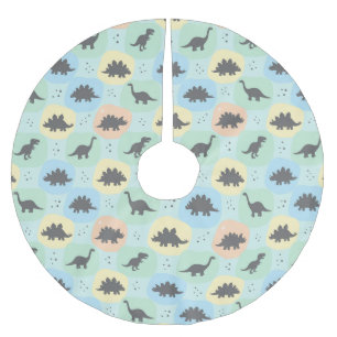 Jupon De Sapin En Polyester Brossé Motif sans couture de silhouette de dinosaure préh
