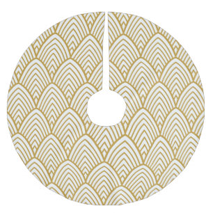 Jupon De Sapin En Polyester Brossé Motif sans couture géométrique Art Déco.