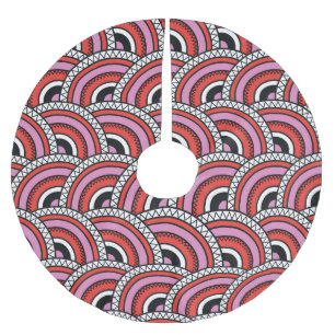 Jupon De Sapin En Polyester Brossé Motif sans couture géométrique rétro