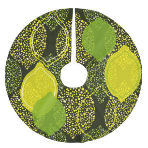 Jupon De Sapin En Polyester Brossé Motif sans soudure au citron et à la chaux.