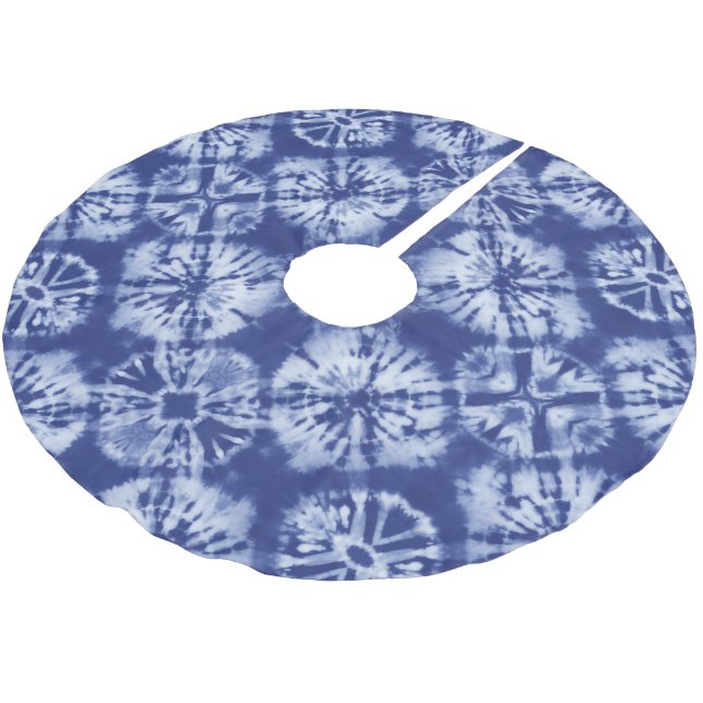 Jupon De Sapin En Polyester Brossé Motif Shibori japonais de Noël mignon Imprimer (Angle)