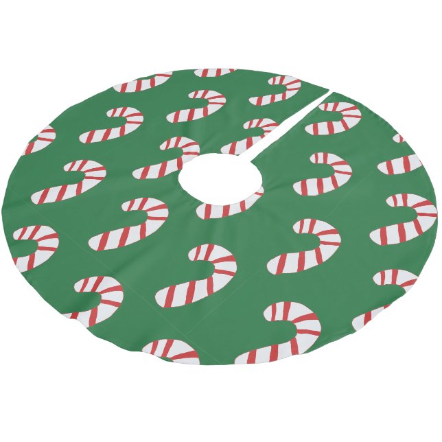 Jupon De Sapin En Polyester Brossé Motif sucre de canne (Angle)