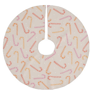 Jupon De Sapin En Polyester Brossé Motif sucre de canne doux