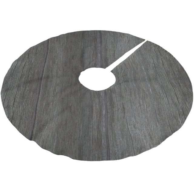 Jupon De Sapin En Polyester Brossé Motif texturé en bois gris rustique (Angle)