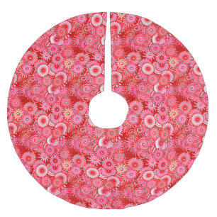 Jupon De Sapin En Polyester Brossé Motif tourbillon fractal, nuances de rouge profond
