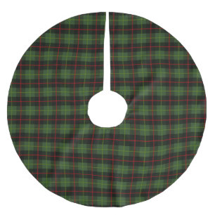 Jupon De Sapin En Polyester Brossé Motif traditionnel rouge tartan vert foncé
