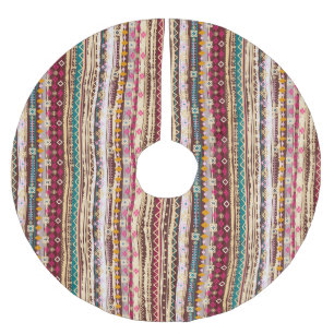 Jupon De Sapin En Polyester Brossé Motif tribal Boho ethnique coloré