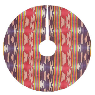 Jupon De Sapin En Polyester Brossé Motif tribal pourpre et rouge lumineux génial