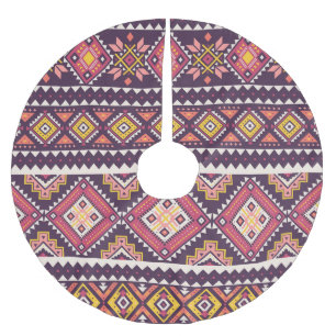 Jupon De Sapin En Polyester Brossé Motif tribal rayé, géométrique sans couture.