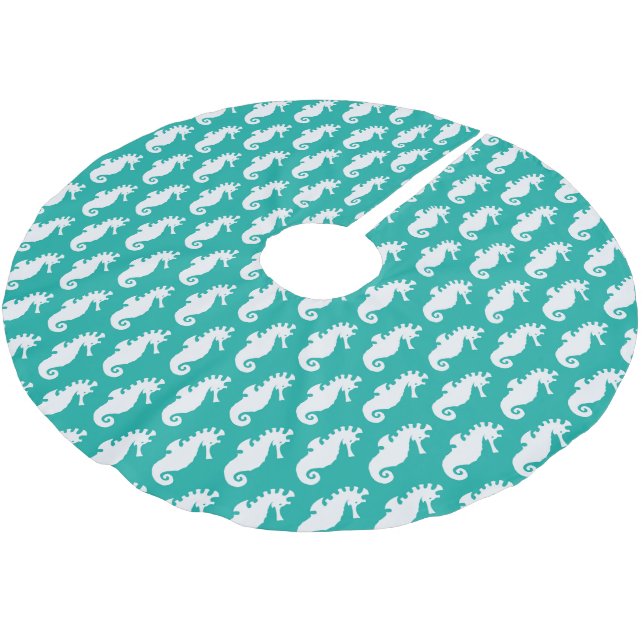 Jupon De Sapin En Polyester Brossé Motif Turquoise 1 (Angle)
