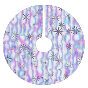 Jupon De Sapin En Polyester Brossé Motif Vagues Étoilées Envoûtantes