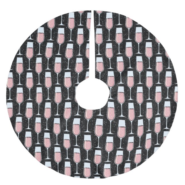 Jupon De Sapin En Polyester Brossé Motif Vin Rosé (Devant)