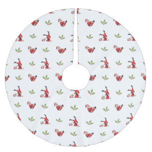 Jupon De Sapin En Polyester Brossé Motifs de Noël sans couture Pilates Mat Santa