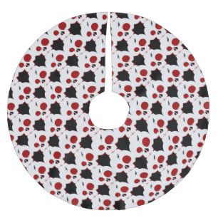Jupon De Sapin En Polyester Brossé Motifs de visage de monstre crâne mignon
