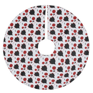 Jupon De Sapin En Polyester Brossé Motifs mignons du visage de monstre crâne