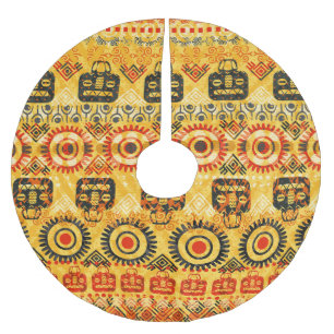 Jupon De Sapin En Polyester Brossé Motifs tribaux : motif ethnique sans soudure.