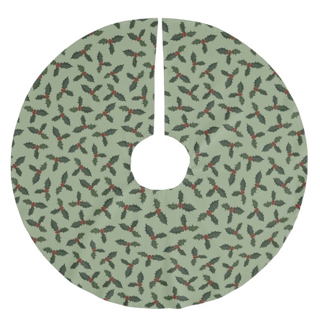 Jupon De Sapin En Polyester Brossé motifs verts (Devant)