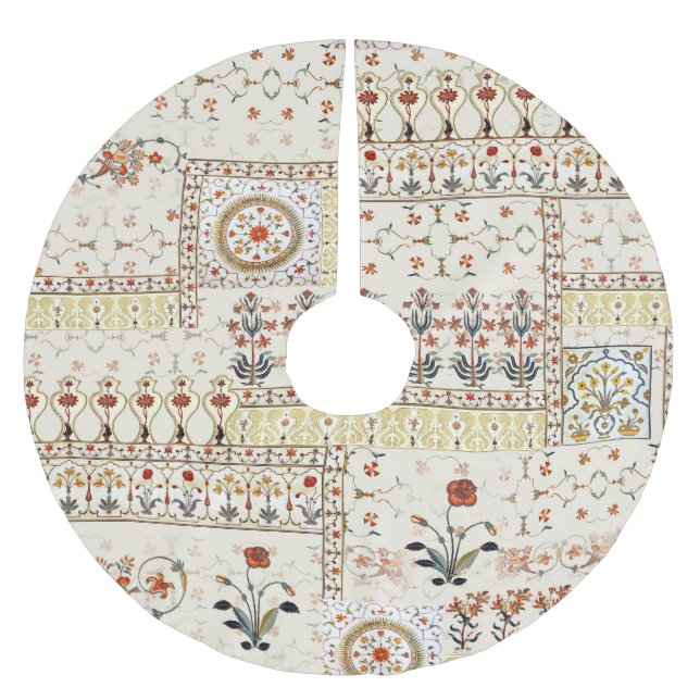 Jupon De Sapin En Polyester Brossé Mughal Floral Paisley : Ethnic Digital Elegance. (Devant)