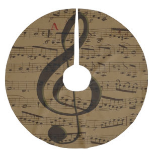 Jupon De Sapin En Polyester Brossé Musical Treble Clef Sheet Musique Classique