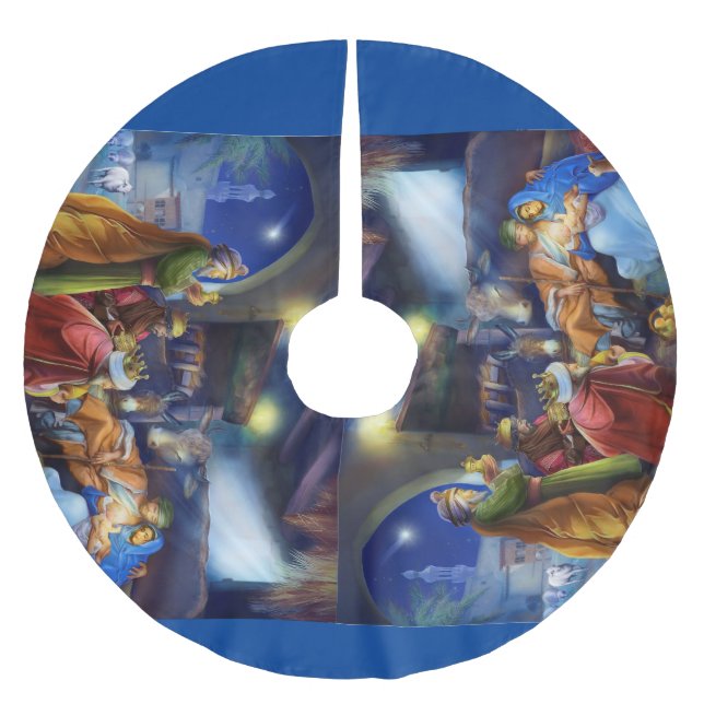 Jupon De Sapin En Polyester Brossé Nativity (Devant)