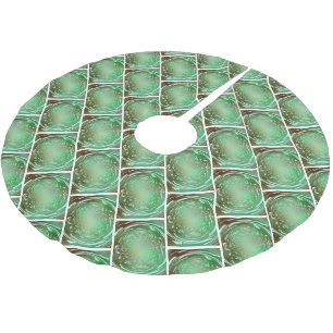 Jupon De Sapin En Polyester Brossé Nature Vert et Marron Conception Fractale