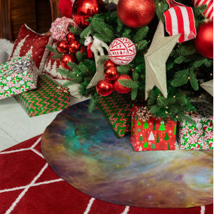 Jupon De Sapin En Polyester Brossé Nébuleuse d'Orion Aqua Green