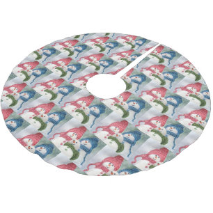 JUPON DE SAPIN EN POLYESTER BROSSÉ NEIGE