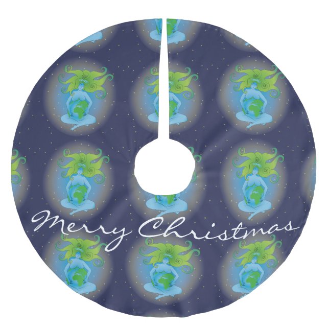 Jupon De Sapin En Polyester Brossé New Age Gaia Goddess Thunder_Cove (Devant)