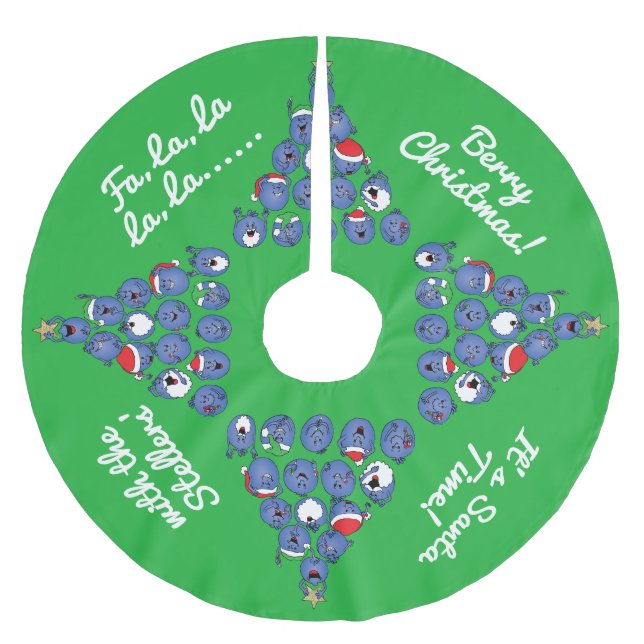 Jupon De Sapin En Polyester Brossé Noël (Devant)