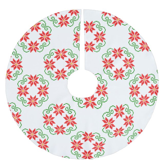 Jupon De Sapin En Polyester Brossé Noël  (Devant)