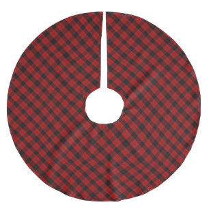 Jupon De Sapin En Polyester Brossé Noël à damiers motif Red Buffalo Plaid