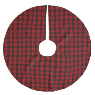 Jupon De Sapin En Polyester Brossé Noël à damiers motif Red Buffalo Plaid