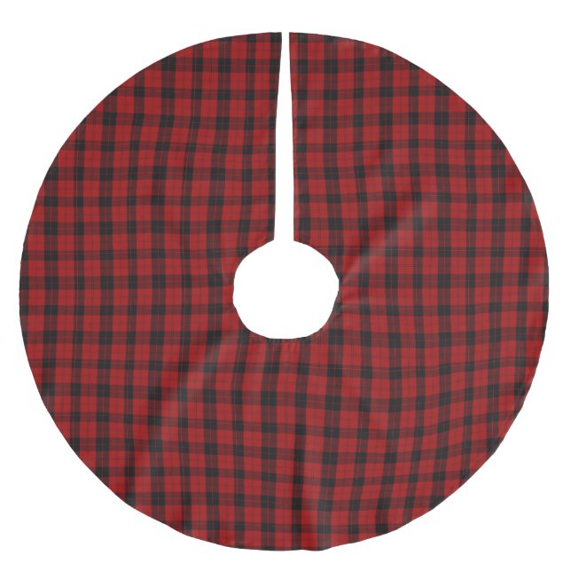 Jupon De Sapin En Polyester Brossé Noël à damiers motif Red Buffalo Plaid (Devant)