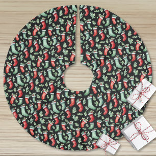 Jupon De Sapin En Polyester Brossé Noël à l'aquarelle